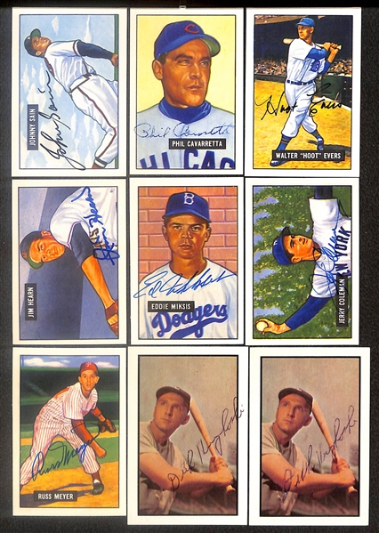 Lot of (40) Signed Old Timer Reprint Cards inc. (2) Warren Spahn, Andy Pafko, Carl Erskine, Gerry Staley, + (Beckett BAS Reviewed)