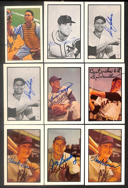 Lot of (40) Signed Old Timer Reprint Cards inc. (2) Warren Spahn, Andy Pafko, Carl Erskine, Gerry Staley, + (Beckett BAS Reviewed)