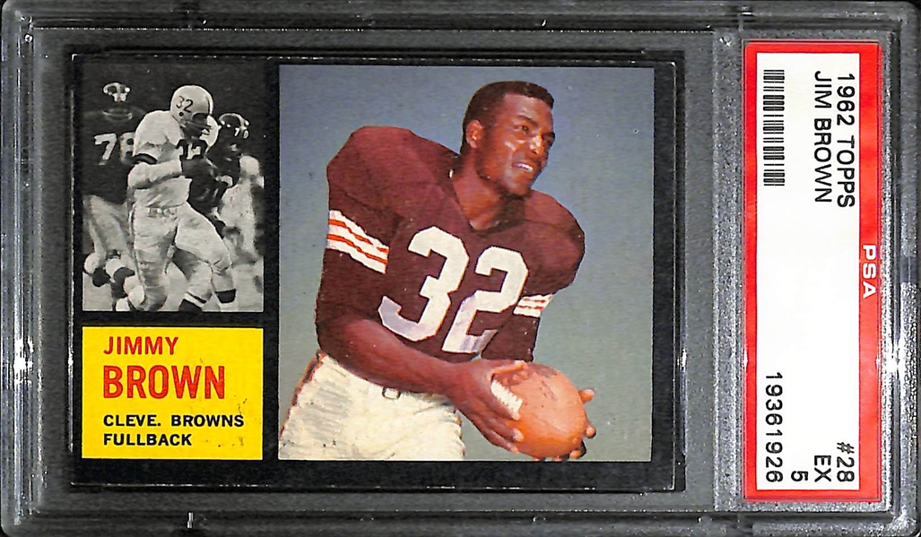 1962 Topps Football Jim Brown Graded PSA 5