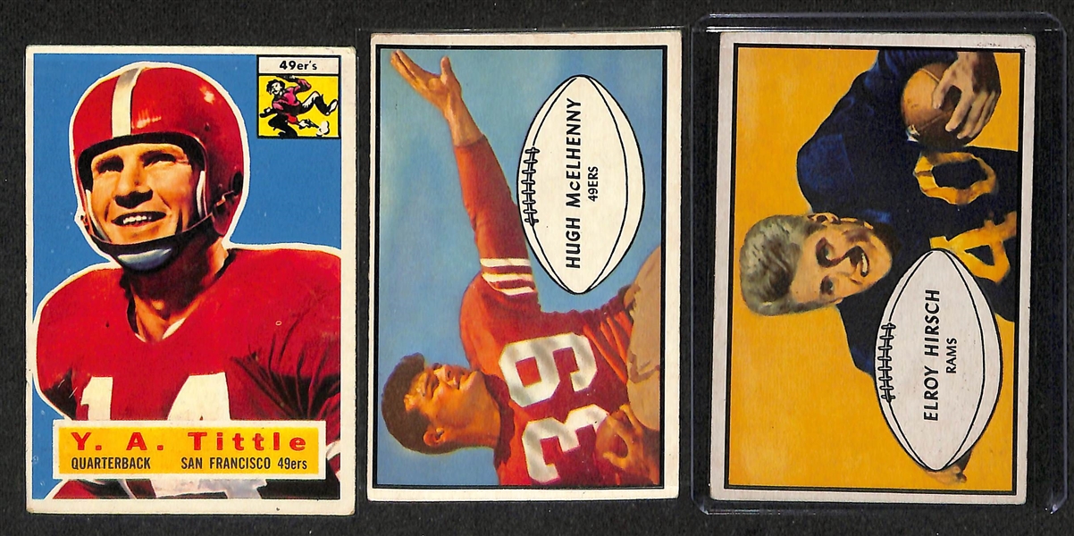  Lot of (50+) 1953-1956 Topps Football Cards w. 1953 Topps Elroy Hirsch & 1956 Topps YA Tittle