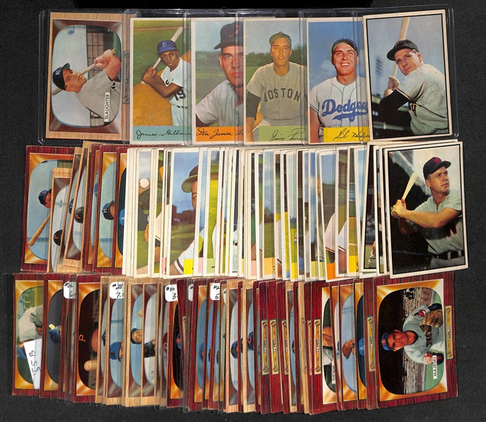  Lot of (100+) 1953-1955 Bowman Baseball Cards w. 1953 Bowman Ralph Kiner