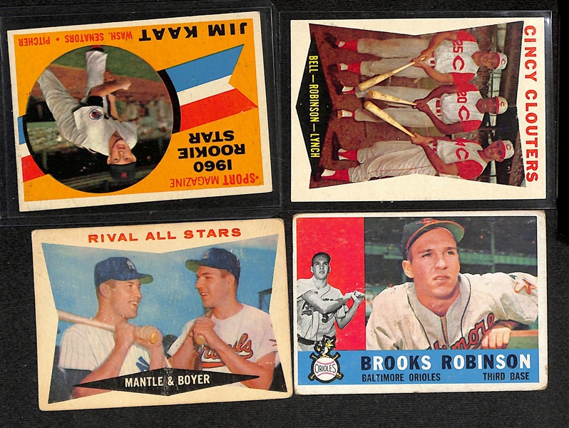 Lot of Approx (200) 1960 Topps Baseball Cards w. Jim Kaat Rookie Card