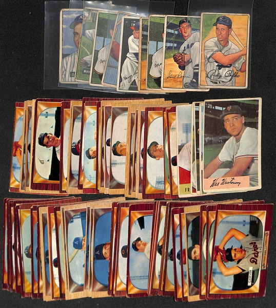  Lot of (75) 1952-1955 Bowman Baseball Cards - Mostly Commons