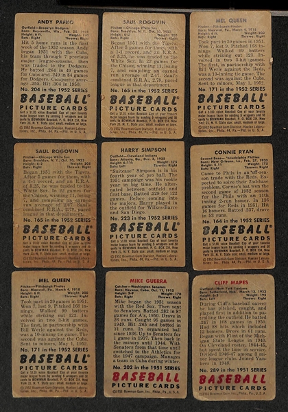  Lot of (75) 1952-1955 Bowman Baseball Cards - Mostly Commons