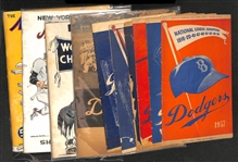  Lot of (9) 1952-1957 Dodgers Scorecards & Yearbooks and 1964 & 1967 Mets Yearbooks