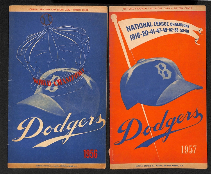  Lot of (9) 1952-1957 Dodgers Scorecards & Yearbooks and 1964 & 1967 Mets Yearbooks