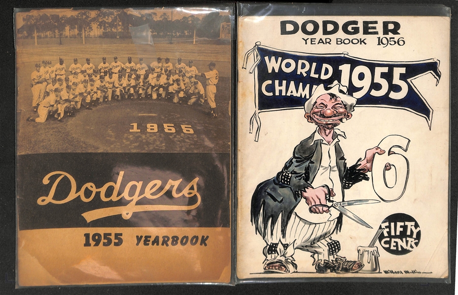  Lot of (9) 1952-1957 Dodgers Scorecards & Yearbooks and 1964 & 1967 Mets Yearbooks