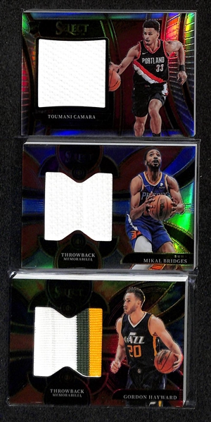 Lot of (75+) Basketball Cards inc PSA 8 Lebron James Kobe Tribute, (22) Autographs - 2022-23 Noir Jalen Brunson (#/49), 2020-21 Prizm Obi Toppin Rookie, 2019-20 Contenders Optic Jaren Jackson Jr...