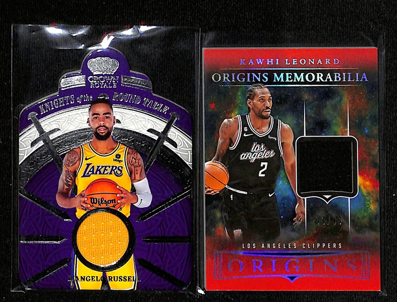 Lot of (75+) Basketball Cards inc PSA 8 Lebron James Kobe Tribute, (22) Autographs - 2022-23 Noir Jalen Brunson (#/49), 2020-21 Prizm Obi Toppin Rookie, 2019-20 Contenders Optic Jaren Jackson Jr...