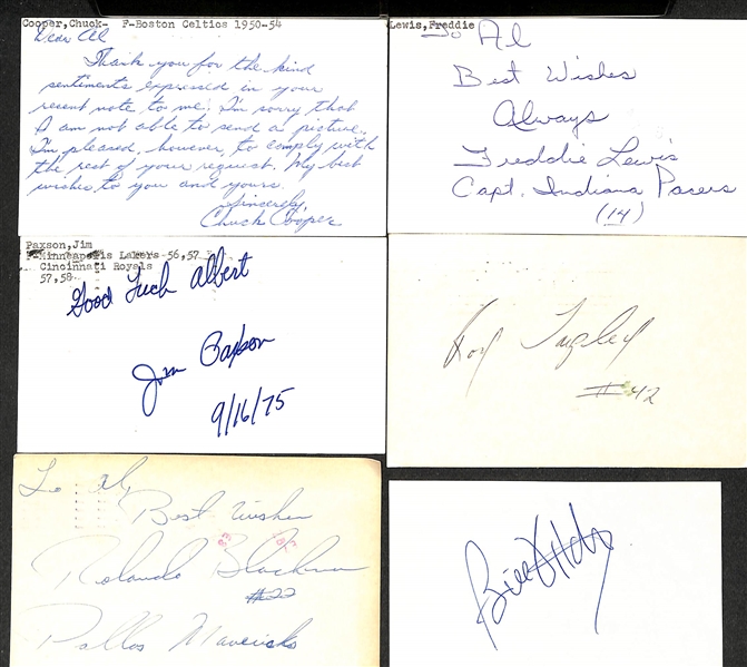 Lot of (300+) Signed Basketball Index Cards inc. Larry Bird, John Stockton, Nate Thurmond, Gail Goodrich, Elgin Baylor, + (Beckett BAS Reviewed)