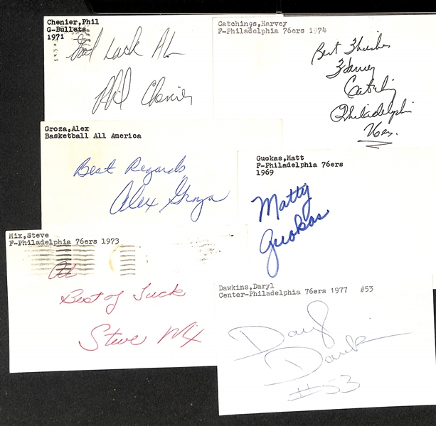 Lot of (300+) Signed Basketball Index Cards inc. Larry Bird, John Stockton, Nate Thurmond, Gail Goodrich, Elgin Baylor, + (Beckett BAS Reviewed)