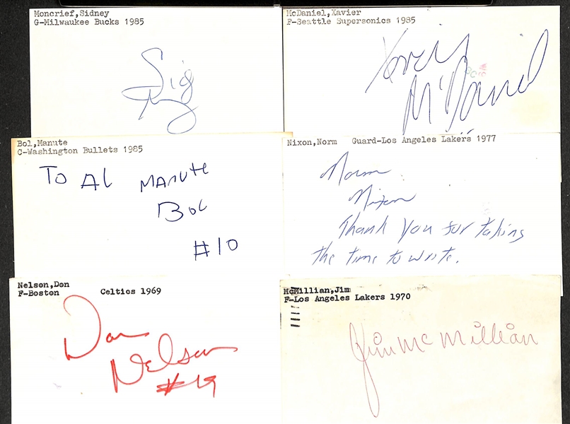 Lot of (300+) Signed Basketball Index Cards inc. Larry Bird, John Stockton, Nate Thurmond, Gail Goodrich, Elgin Baylor, + (Beckett BAS Reviewed)