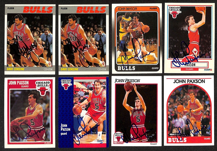 Lot of (39) Signed Jordan Era Bulls Cards- (7) Steve Kerr, Bill Wennington, (10) Dave Corzine, (10) John Paxson, Cliff Levingston, (3) Dennis Hopson, (4) Bill Cartwright, (3) Craig Hodges (Beckett...