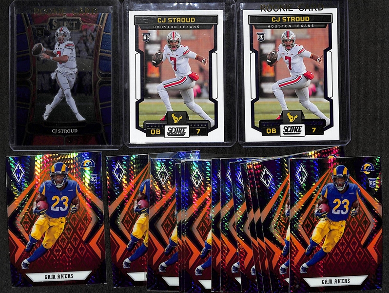 Lot of (43) Football Rookie Cards inc. Mosaic Tua Tagovailoa Red, Cerified Lamar Jackson Gold Team, Optic TJ Watt, Donruss TJ Watt, +