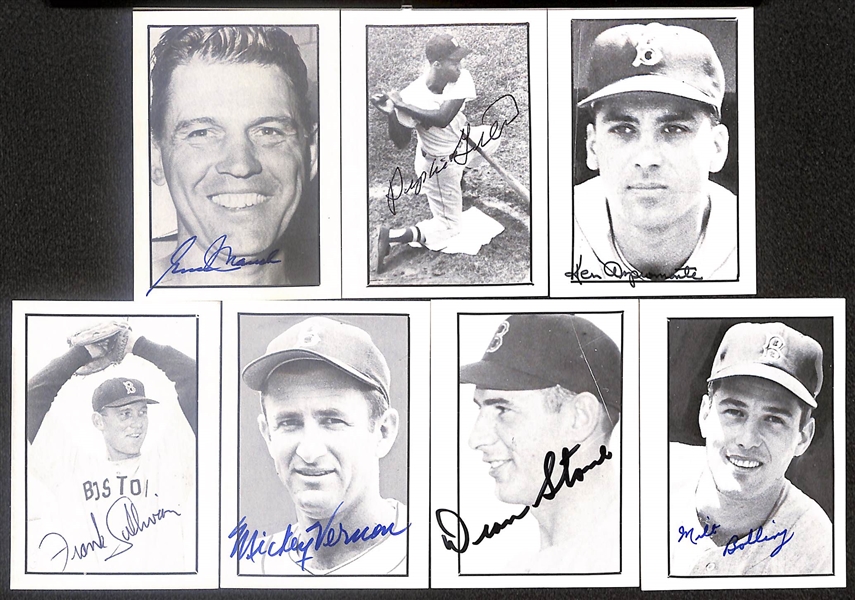 Lot of (43) Signed Old Timer Reprint Cards inc. Warren Spahn, Del Ennis, Joe Black, Enos Slaughter, + (Beckett BAS Reviewed)