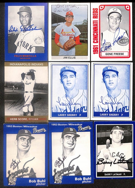 Lot of (32) Signed Old Timer Reprint Cards inc. Stan Musial, Bob Uecker, Bob Thurman, Jim Gosger, + (Beckett BAS Reviewed)