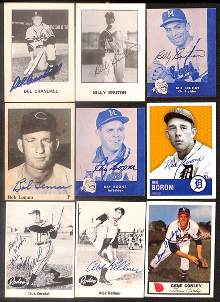 Lot of (32) Signed Old Timer Reprint Cards inc. Stan Musial, Bob Uecker, Bob Thurman, Jim Gosger, + (Beckett BAS Reviewed)