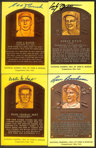 Lot of (11) Signed Hall of Fame Postcards inc. Hank Greenberg, Rube Marquard, Luke Appling, Carl Hubbell, + (Beckett BAS Reviewed)