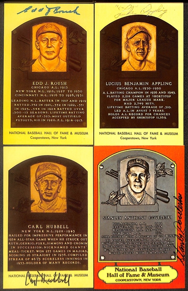 Lot of (12) Signed Hall of Fame Postcards inc. Hank Greenberg, Lloyd Waner, Ethan Gehringer, (2) Lou Boudreau, + (Beckett BAS Reviewed)