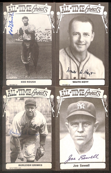 Lot of (13) Signed All Time Greats Postcards inc. Hank Greenberg, Charlie Gehringer, Lloyd Waner, Carl Hubbell, + (Beckett BAS Reviewed)