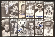 Lot of (12) Signed All Time Greats Postcards inc. Charlie Gehringer, Carl Hubbell, Lou Boudreau, Duke Snider, Bill Terry, Ralph Kiner, + (Beckett BAS Reviewed)