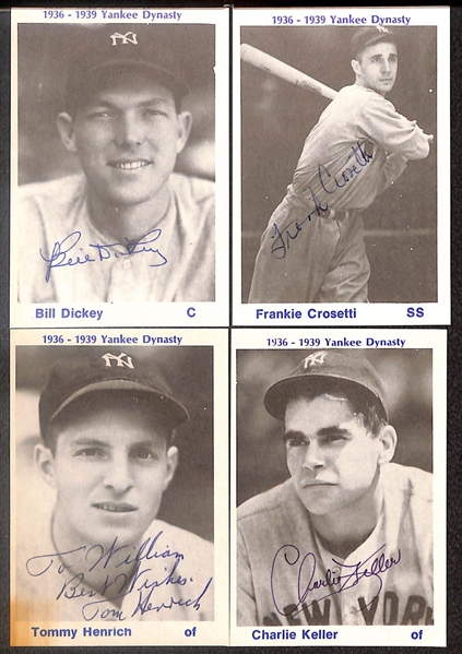 Lot of (20) Signed TCMA Yankee Dynasty Cards inc. Bill Dickey, Frankie Crosetti, Tommy Henrich, Charlie Keller, + (Beckett BAS Reviewed)