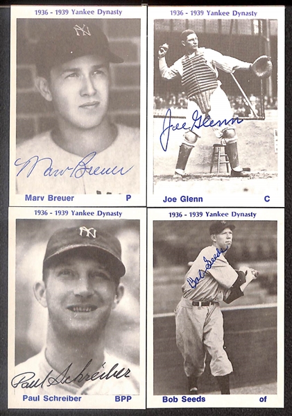 Lot of (20) Signed TCMA Yankee Dynasty Cards inc. Bill Dickey, Frankie Crosetti, Tommy Henrich, Charlie Keller, + (Beckett BAS Reviewed)