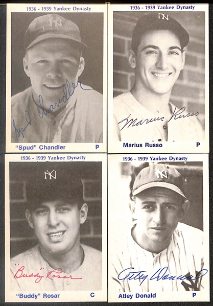 Lot of (20) Signed TCMA Yankee Dynasty Cards inc. Bill Dickey, Frankie Crosetti, Tommy Henrich, Charlie Keller, + (Beckett BAS Reviewed)