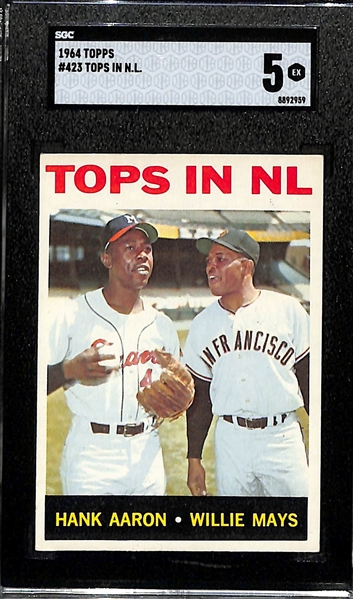 1964 Topps Tops In NL (Hank Aaron/Willie Mays) Graded SGC 5