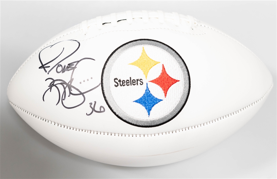 Jerome Bettis Pittsburgh Steelers Signed/Autographed Full Sized Logo Football & Robert Parish Signed/Autographed Full Size Authentic Basketball