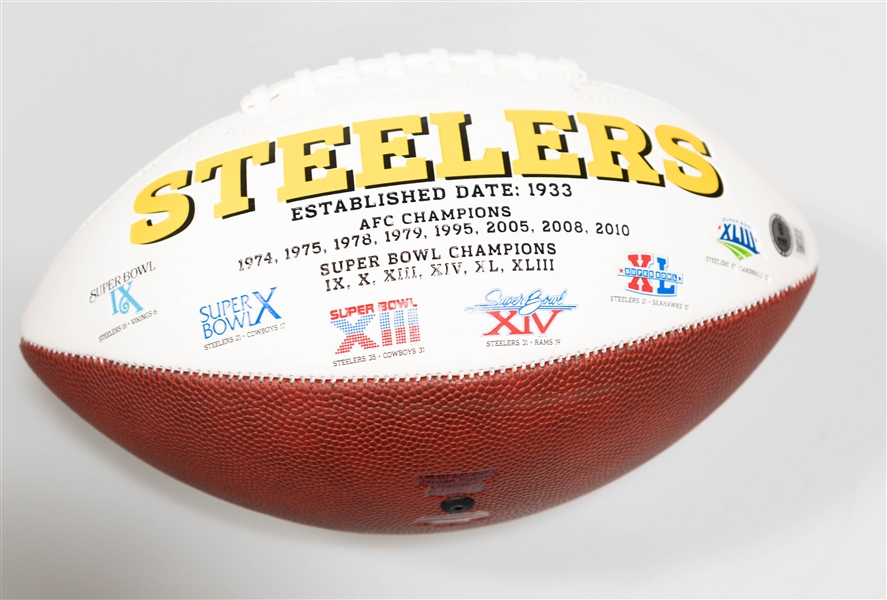 Jerome Bettis Pittsburgh Steelers Signed/Autographed Full Sized Logo Football & Robert Parish Signed/Autographed Full Size Authentic Basketball