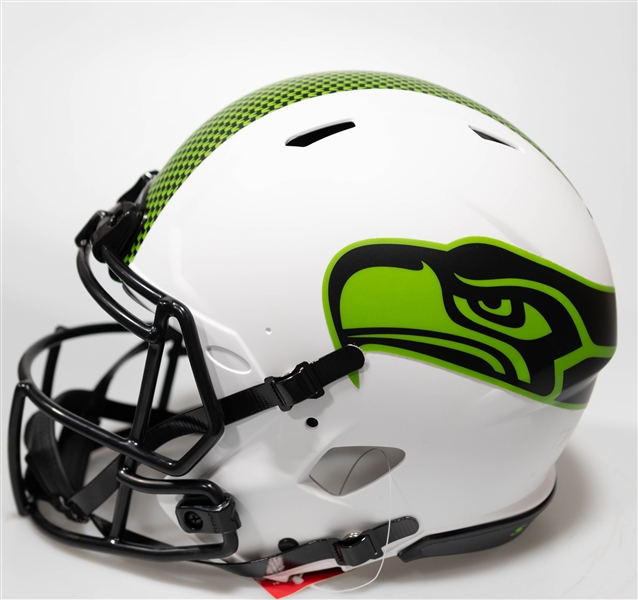 Brian Bosworth Autographed/Signed Full Size Seattle Seahawks Lunar Full Size Speed Replica Helmet - Beckett/BAS Witnessed Sticker of Authenticity!