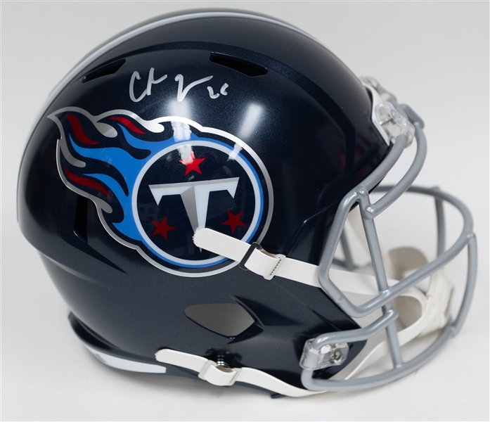 Lot of (2) Signed/Autographed  Full Size Replica Speed Helmets inc. Ozzie Newsom Browns & Chris Johnson Titans - Both Authenticated!