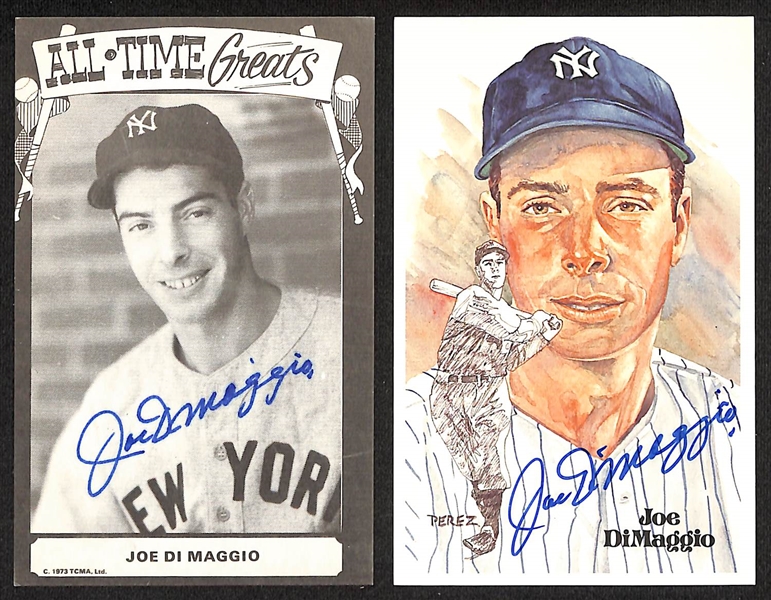 Lot of (2) Joe DiMaggio Signed Postcards  - (Beckett BAS Reviewed)