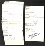 Lot of (150+) Mostly Signed Baseball Index Cards inc. Rod Carew, Max Carey, Charlie Gorin, George Werley, + (Beckett BAS Reviewed)