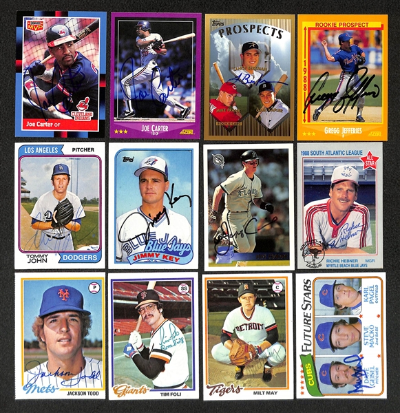 Lot of (675+) Signed Baseball Cards Mostly Minor League Rookie and Prospect Cards inc. Ron Guidry, (2) Whitey Herzog, (2) Joe Carter, + (Beckett BAS Reviewed)