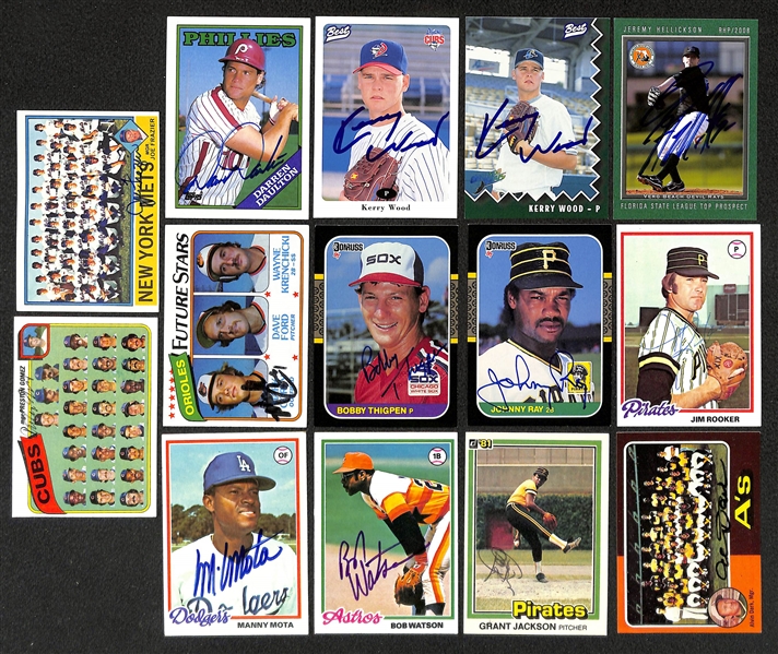 Lot of (675+) Signed Baseball Cards Mostly Minor League Rookie and Prospect Cards inc. Ron Guidry, (2) Whitey Herzog, (2) Joe Carter, + (Beckett BAS Reviewed)