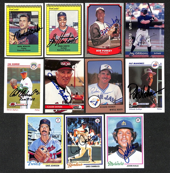 Lot of (700+) Signed Baseball Cards Mostly Minor League Rookie and Prospect Cards inc. Rick Wise, Carlos Delgado, Andy Pafko, + (Beckett BAS Reviewed)