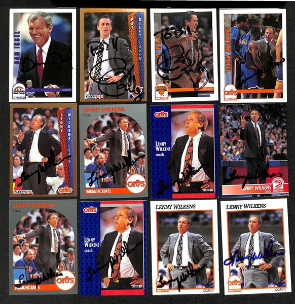 Lot of (70+) Signed Basketball Coach Cards inc. (5) Dan Issel, + (Beckett BAS Reviewed)