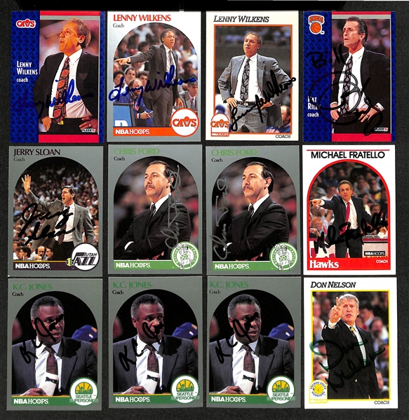 Lot of (70+) Signed Basketball Coach Cards inc. (5) Dan Issel, + (Beckett BAS Reviewed)