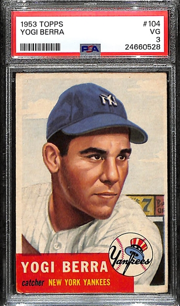 1953 Topps Yogi Berra Graded PSA 3