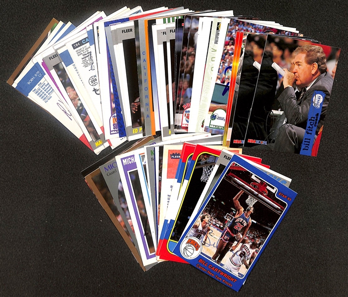 Lot of (65+) Signed Mostly Basketball Cards inc. (2) Bill Cartwright, Kurt Rambis, Maurice Cheeks, Kevin Willis, Walter Davis, Craig Hodges, + (Beckett BAS Reviewed)