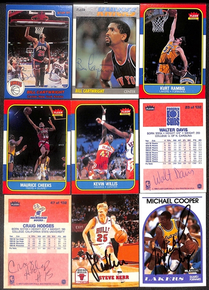 Lot of (65+) Signed Mostly Basketball Cards inc. (2) Bill Cartwright, Kurt Rambis, Maurice Cheeks, Kevin Willis, Walter Davis, Craig Hodges, + (Beckett BAS Reviewed)