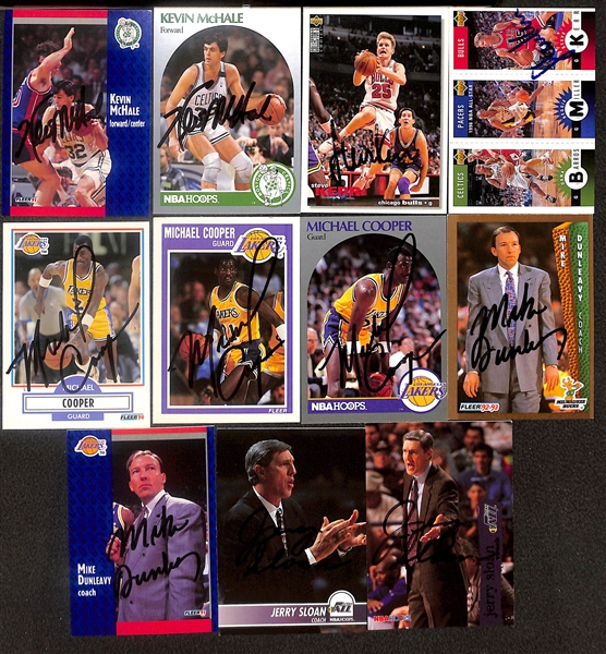 Lot of (65+) Signed Mostly Basketball Cards inc. (2) Bill Cartwright, Kurt Rambis, Maurice Cheeks, Kevin Willis, Walter Davis, Craig Hodges, + (Beckett BAS Reviewed)