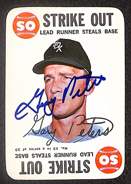 (27) 1968 Topps Game Cards w. Mantle, Mays , Clemente, & (3) Autographed Cards (Longborg, Peters, Hargan) - Beckett BAS Reviewed