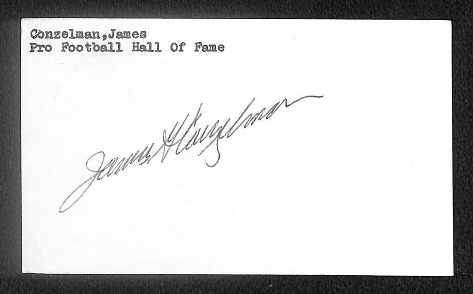 James Conzelman Signed Index Card (Hall of Fame) (Beckett BAS Reviewed)