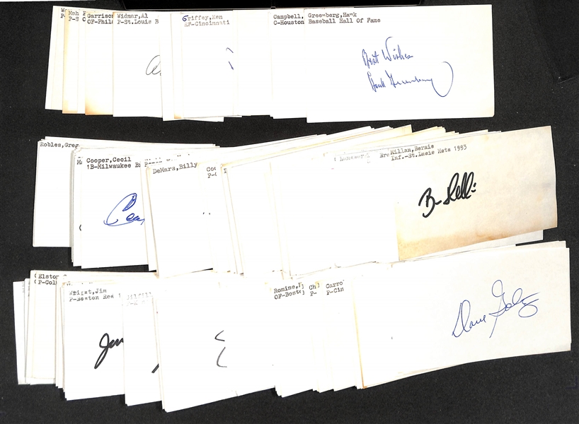 Lot of (400+) Signed Mostly Baseball Index Cards inc, Hank Greenberg, Jim Campbell, AB Chandler, Goose Gossage, + (Beckett BAS Reviewed)