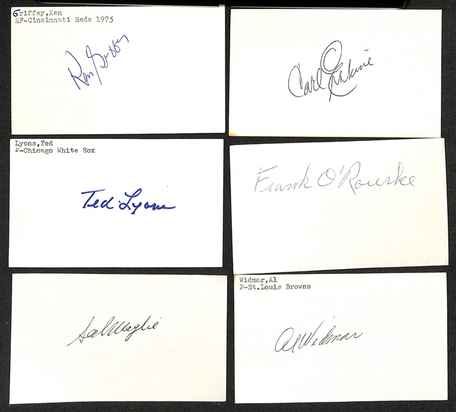 Lot of (400+) Signed Mostly Baseball Index Cards inc, Hank Greenberg, Jim Campbell, AB Chandler, Goose Gossage, + (Beckett BAS Reviewed)