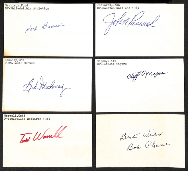 Lot of (400+) Signed Mostly Baseball Index Cards inc, Hank Greenberg, Jim Campbell, AB Chandler, Goose Gossage, + (Beckett BAS Reviewed)