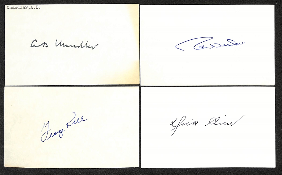 Lot of (400+) Signed Mostly Baseball Index Cards inc. AB Chandler, George Kell, Joe Niekro, + (Beckett BAS Reviewed)